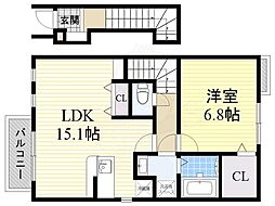 エテルノライツ 1LDKの間取図画像
