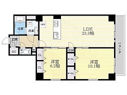 JMF-Residence名駅南 2LDKの間取図画像