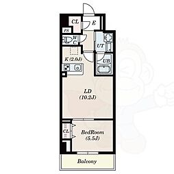 アーバンパーク日吉 1LDKの間取図画像