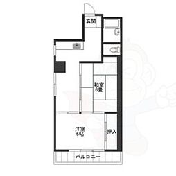 プチパレ 2DKの間取図画像
