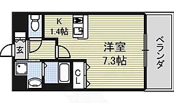 プレサンス名古屋城前 ワンルームの間取図画像