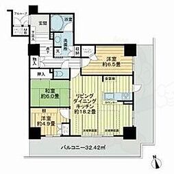 岐阜シティ・タワー43 3LDKの間取図画像