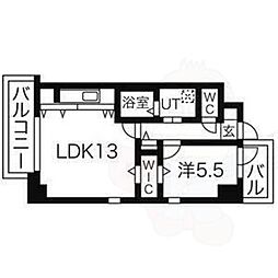 リーヴァストゥーディオ丸の内 1LDKの間取図画像