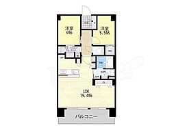 レーベン名古屋松重町GRANDAUBE 2LDKの間取図画像