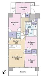 レーベン鶴瀬Grandrex 4LDKの間取図画像
