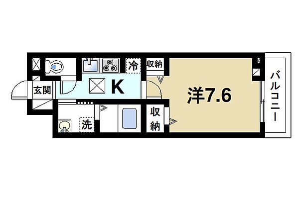 セレーノ東生駒Ｃ ｜奈良県生駒市辻町(賃貸アパート1K・1階・27.02㎡)の写真 その2