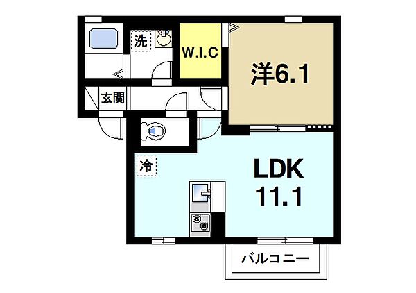 リバーラックＡ ｜奈良県生駒市小瀬町(賃貸アパート1LDK・2階・42.06㎡)の写真 その2