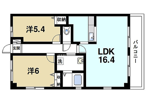 ラ・シェリ ｜奈良県奈良市三条本町(賃貸マンション2LDK・4階・60.00㎡)の写真 その2