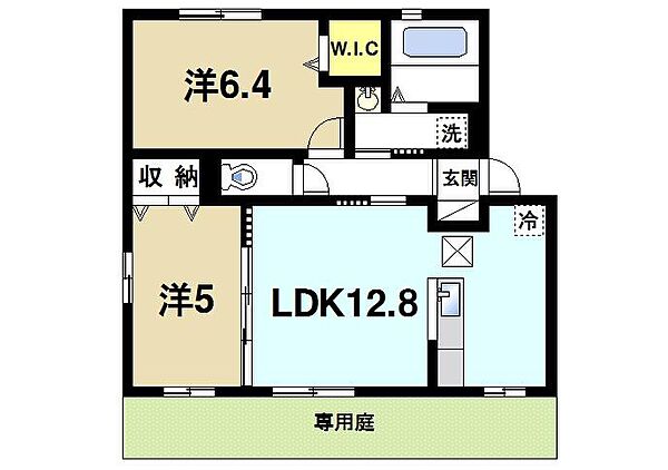 京都府木津川市州見台4丁目(賃貸アパート2LDK・1階・55.40㎡)の写真 その2