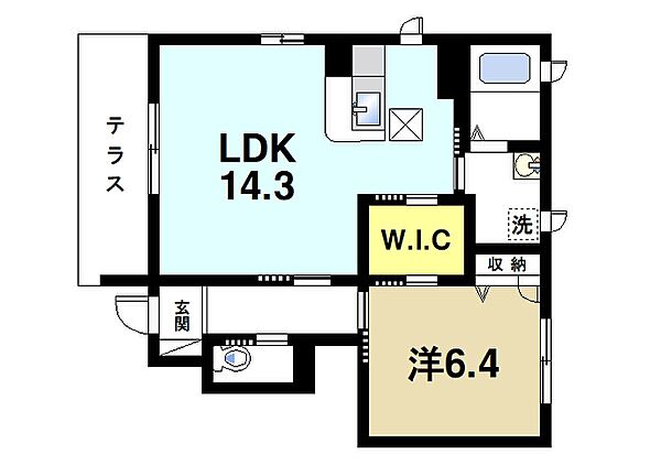 京都府木津川市梅美台2丁目(賃貸アパート1LDK・1階・51.20㎡)の写真 その2