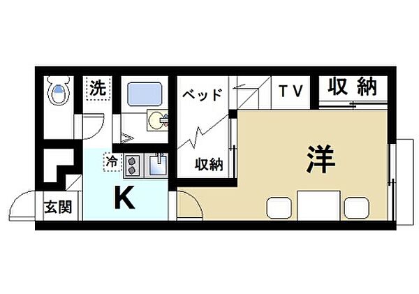 京都府木津川市木津町宮ノ内(賃貸アパート1K・2階・23.18㎡)の写真 その2