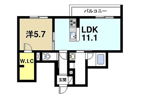 ShaMaison　Alflat ｜奈良県生駒市中菜畑2丁目(賃貸マンション1LDK・3階・44.97㎡)の写真 その2