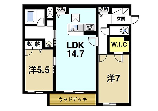 ShaMaison　Alflat ｜奈良県生駒市中菜畑2丁目(賃貸マンション2LDK・1階・65.39㎡)の写真 その2