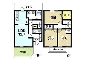 ビューテラスM　B  ｜ 奈良県奈良市神功5丁目（賃貸テラスハウス3LDK・1階・75.56㎡） その2