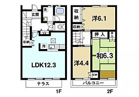 京都府木津川市梅美台2丁目（賃貸テラスハウス3LDK・1階・81.00㎡） その2