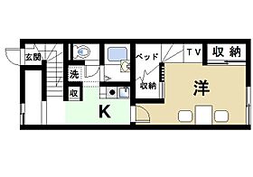 京都府相楽郡精華町光台4丁目（賃貸アパート1K・2階・28.02㎡） その2