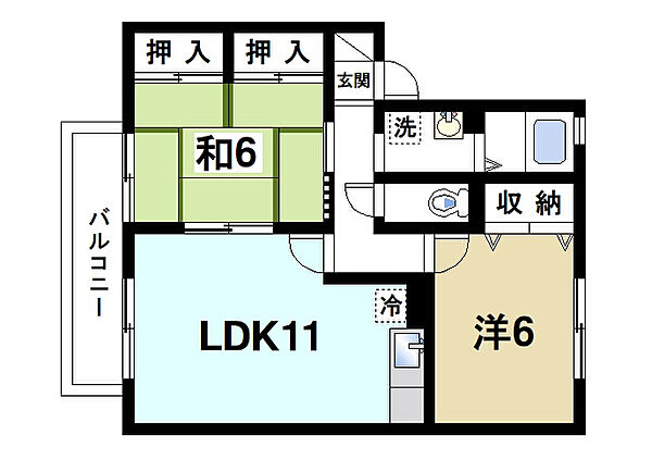 サニーハイツ・学園中 ｜奈良県奈良市学園中5丁目(賃貸アパート2LDK・2階・55.16㎡)の写真 その2