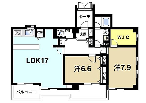 ビアンプラッセ ｜奈良県生駒市北新町(賃貸マンション2LDK・3階・77.83㎡)の写真 その2