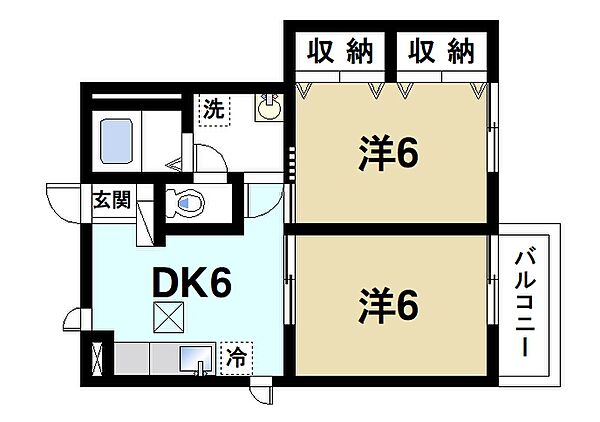 カルムメゾン ｜奈良県生駒市壱分町(賃貸アパート2DK・1階・43.99㎡)の写真 その2