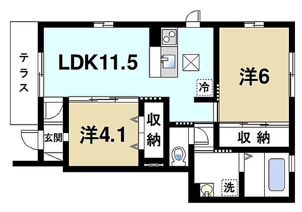 サニーコート西九条 ｜奈良県奈良市西九条町3丁目(賃貸アパート2LDK・1階・52.16㎡)の写真 その2