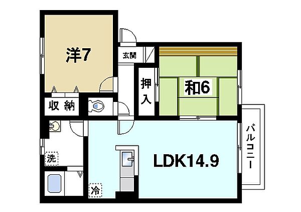 カーサベルデ ｜奈良県奈良市杏町(賃貸アパート2LDK・1階・63.34㎡)の写真 その2
