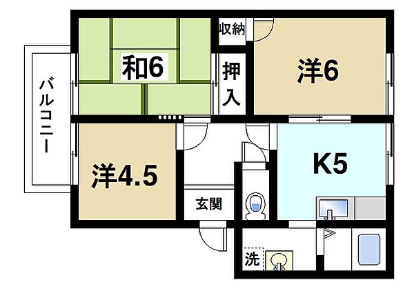 フレグランス谷口 ｜奈良県奈良市東九条町(賃貸アパート3K・1階・46.98㎡)の写真 その2