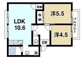 ラピーヌA  ｜ 奈良県奈良市宝来4丁目（賃貸アパート2LDK・1階・47.00㎡） その2