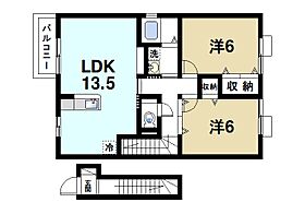 奈良県天理市富堂町（賃貸アパート2LDK・2階・62.80㎡） その2