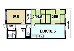 帝塚山ガーデンハイツ2号  ｜ 奈良県奈良市帝塚山6丁目（賃貸マンション3LDK・4階・60.49㎡） その2