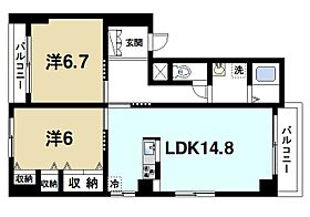 ニュー松葉マンション  ｜ 奈良県奈良市学園大和町2丁目（賃貸マンション2LDK・2階・64.30㎡） その2