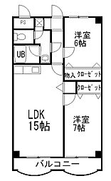 ベルエポックフジカ 2LDKの間取図画像