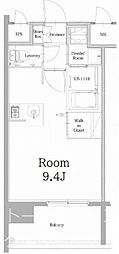 福岡市地下鉄空港線 中洲川端駅 徒歩16分の賃貸マンション 5階ワンルームの間取り