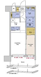 ネストピア東比恵駅前 6階1LDKの間取り