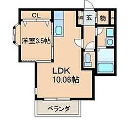 ジョワ・アバンセ 4階1LDKの間取り