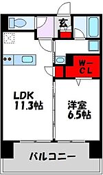 キルンズ博多駅南 1LDKの間取図画像