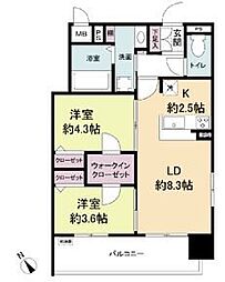 ラクラス呉服町 2LDKの間取図画像