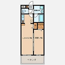アジリア大濠ウェスト 1LDKの間取図画像