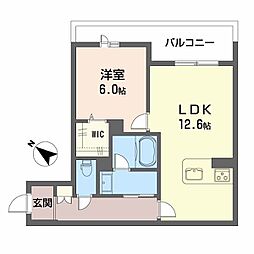 シャーメゾンマーレ竹下 1LDKの間取図画像