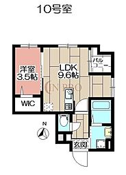 アヴァンセ千早 1LDKの間取図画像