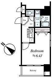 ラフィネス薬院イーストタワー 1Kの間取図画像