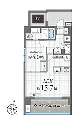 ナビールコート警固 1LDKの間取図画像