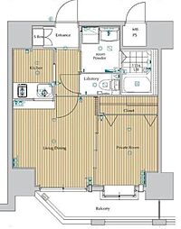 ネストピア博多駅前 1LDKの間取図画像