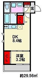 グランマコイ大橋 1LDKの間取図画像
