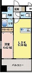 BUENAVISTAOHORIPARK 1LDKの間取図画像