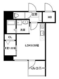 モダンパラッツォ平尾 1LDKの間取図画像