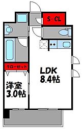 フローレンス桜坂 1LDKの間取図画像