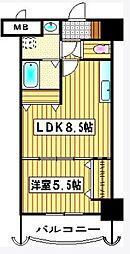 ロイヤル天神東104 1LDKの間取図画像
