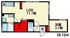 D-room下大利駅前 303 ｜ 福岡県大野城市東大利２丁目6-50（賃貸アパート1LDK・3階・36.72㎡） その2