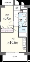 ヴィンテージ箱崎東 1LDKの間取図画像