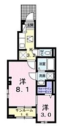 カーサアマブレ2 1SKの間取図画像
